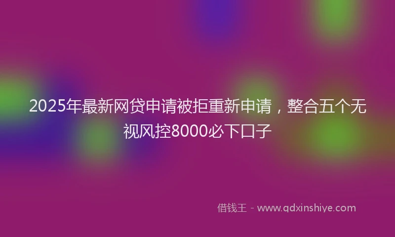 2025年最新网贷申请被拒重新申请，整合五个无视风控8000必下口子