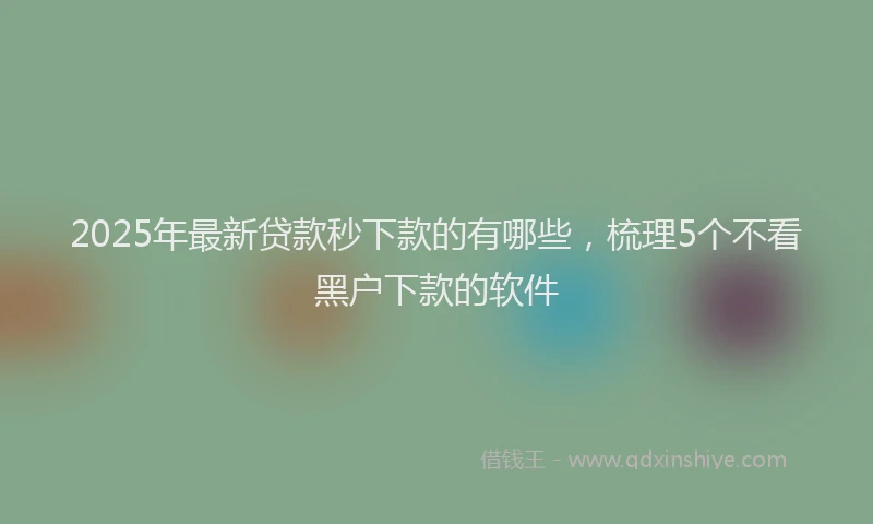 2025年最新贷款秒下款的有哪些，梳理5个不看黑户下款的软件
