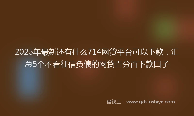 2025年最新还有什么714网贷平台可以下款，汇总5个不看征信负债的网贷百分百下款口子