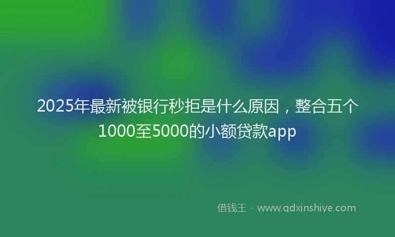 2025年最新被银行秒拒是什么原因，整合五个1000至5000的小额贷款app