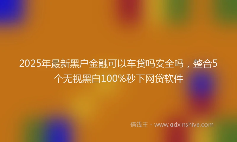 2025年最新黑户金融可以车贷吗安全吗，整合5个无视黑白100%秒下网贷软件