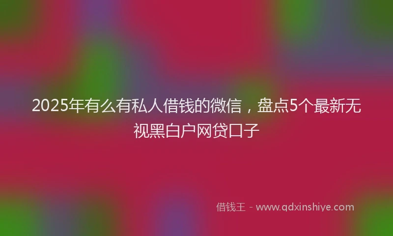 2025年有么有私人借钱的微信，盘点5个最新无视黑白户网贷口子