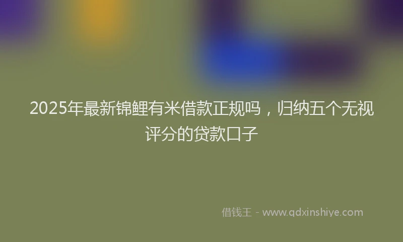 2025年最新锦鲤有米借款正规吗，归纳五个无视评分的贷款口子