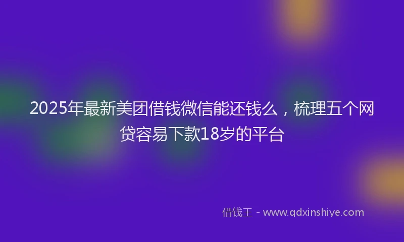 2025年最新美团借钱微信能还钱么，梳理五个网贷容易下款18岁的平台