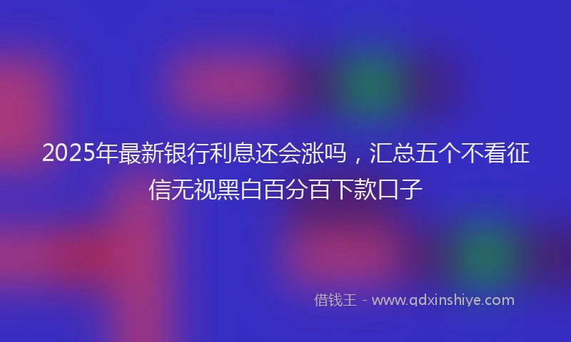 2025年最新银行利息还会涨吗，汇总五个不看征信无视黑白百分百下款口子