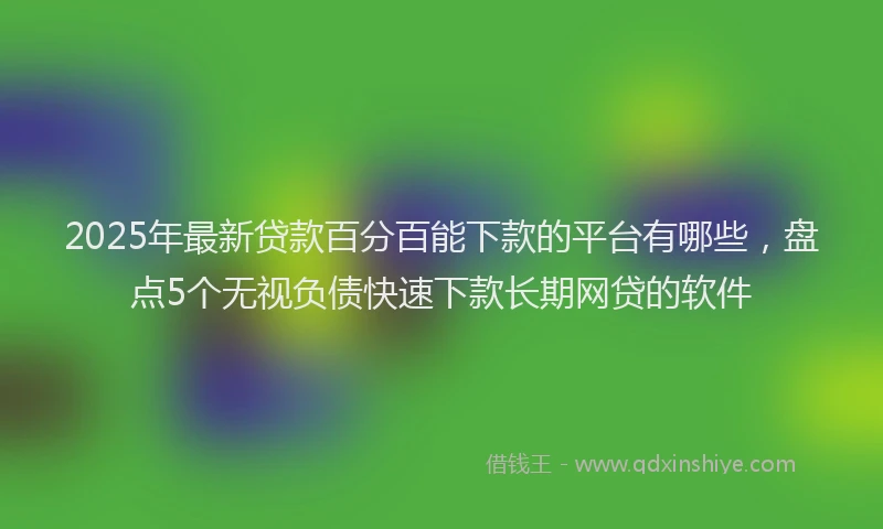 2025年最新贷款百分百能下款的平台有哪些，盘点5个无视负债快速下款长期网贷的软件