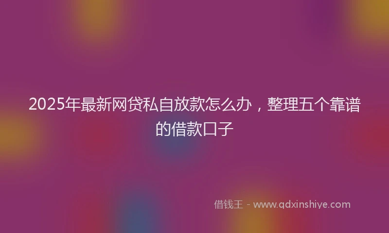 2025年最新网贷私自放款怎么办，整理五个靠谱的借款口子