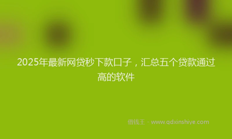2025年最新网贷秒下款口子，汇总五个贷款通过高的软件
