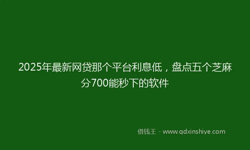 2025年最新网贷那个平台利息低，盘点五个芝麻分700能秒下的软件
