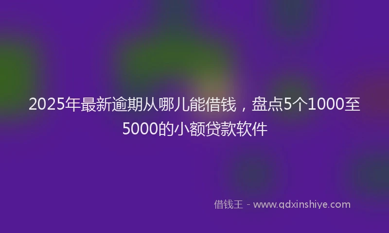 2025年最新逾期从哪儿能借钱，盘点5个1000至5000的小额贷款软件