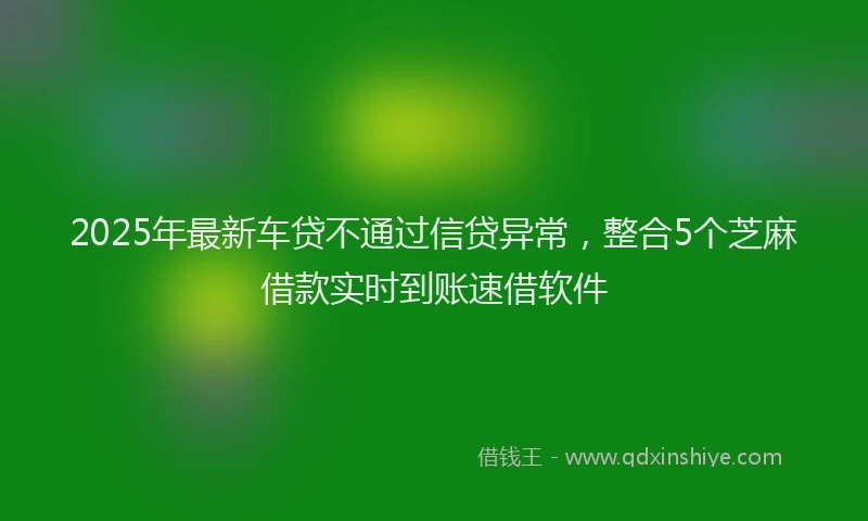 2025年最新车贷不通过信贷异常，整合5个芝麻借款实时到账速借软件