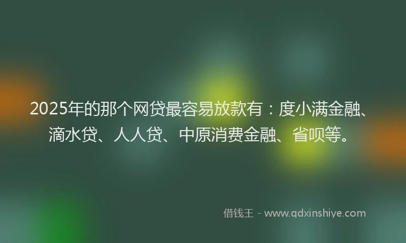 2025年的那个网贷最容易放款有：度小满金融、滴水贷、人人贷、中原消费金融、省呗等。