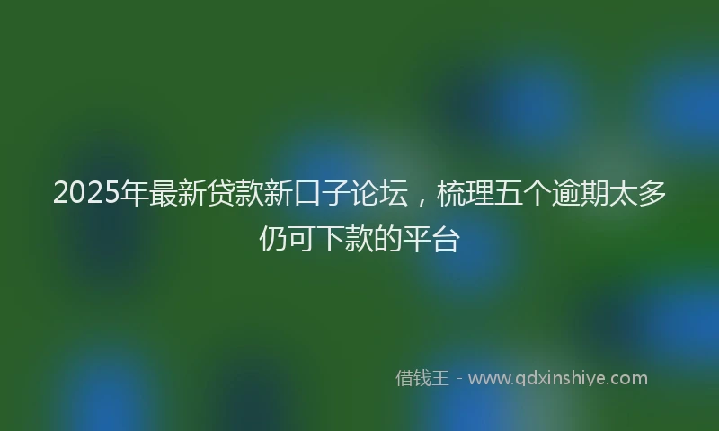 2025年最新贷款新口子论坛，梳理五个逾期太多仍可下款的平台