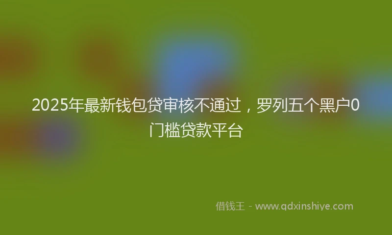 2025年最新钱包贷审核不通过，罗列五个黑户0门槛贷款平台