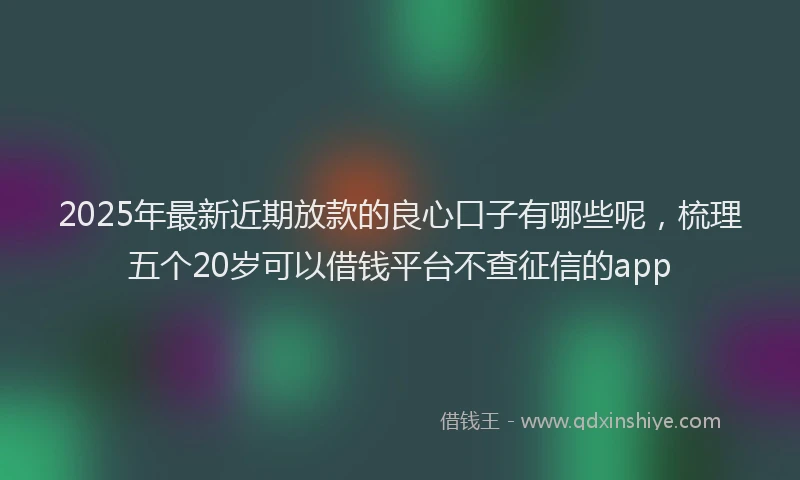 2025年最新近期放款的良心口子有哪些呢，梳理五个20岁可以借钱平台不查征信的app