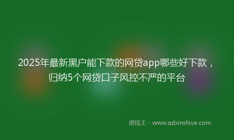2025年最新黑户能下款的网贷app哪些好下款，归纳5个网贷口子风控不严的平台