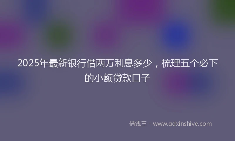2025年最新银行借两万利息多少，梳理五个必下的小额贷款口子
