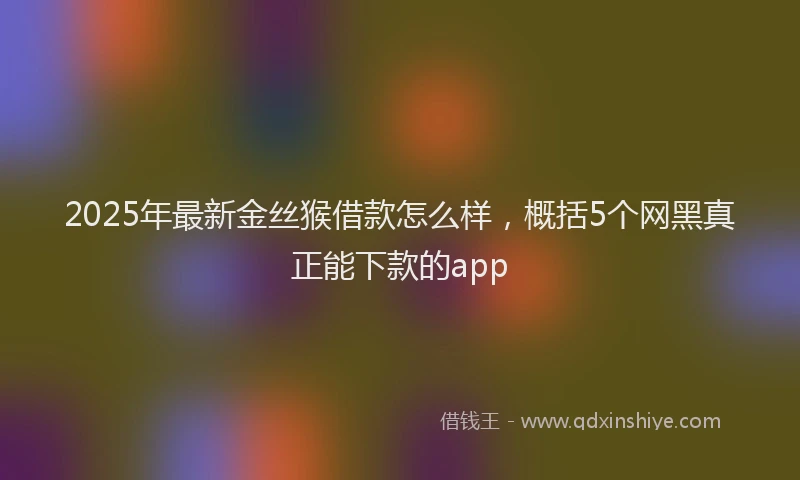 2025年最新金丝猴借款怎么样，概括5个网黑真正能下款的app