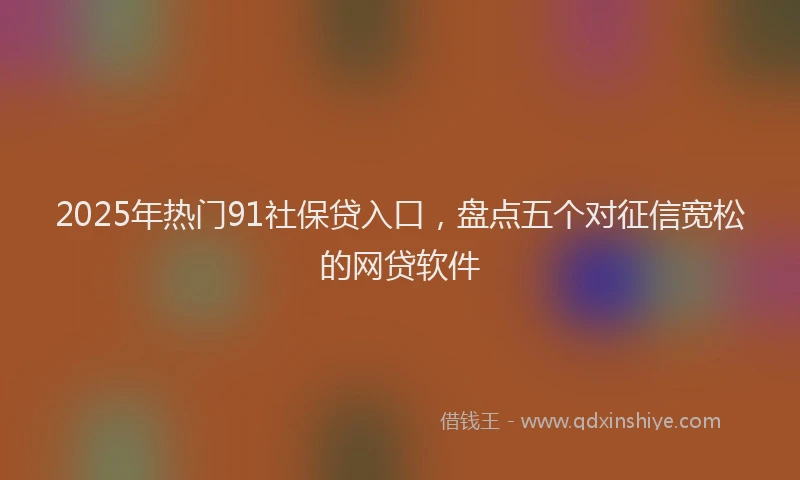 2025年热门91社保贷入口，盘点五个对征信宽松的网贷软件