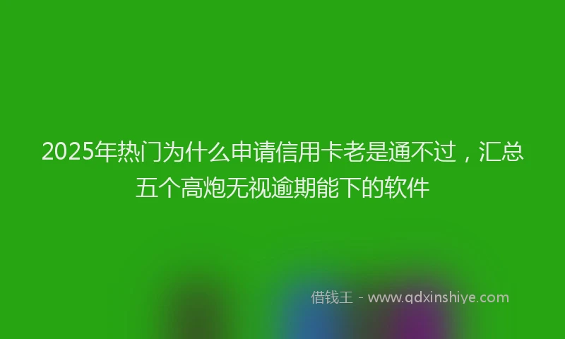 2025年热门为什么申请信用卡老是通不过，汇总五个高炮无视逾期能下的软件