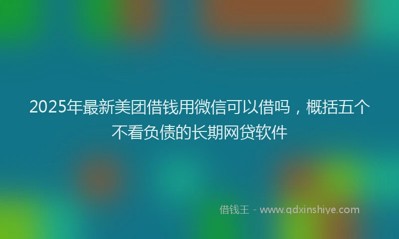 2025年最新美团借钱用微信可以借吗，概括五个不看负债的长期网贷软件