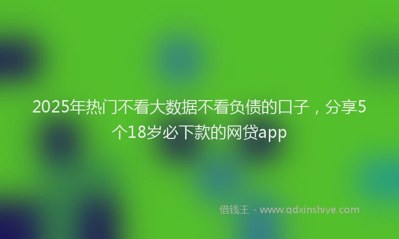2025年热门不看大数据不看负债的口子，分享5个18岁必下款的网贷app