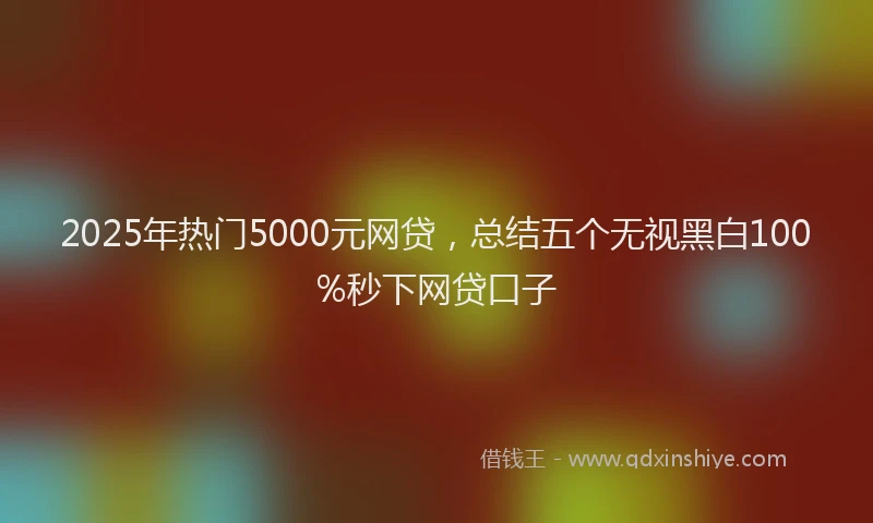2025年热门5000元网贷，总结五个无视黑白100%秒下网贷口子