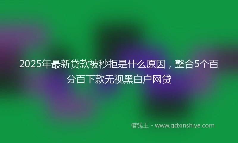 2025年最新贷款被秒拒是什么原因，整合5个百分百下款无视黑白户网贷