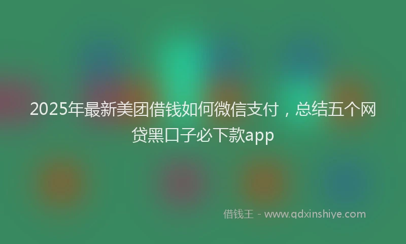 2025年最新美团借钱如何微信支付，总结五个网贷黑口子必下款app