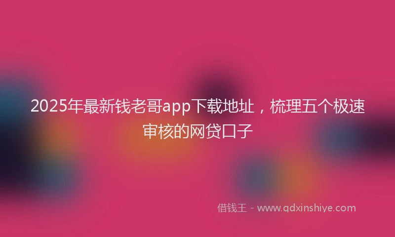 2025年最新钱老哥app下载地址，梳理五个极速审核的网贷口子