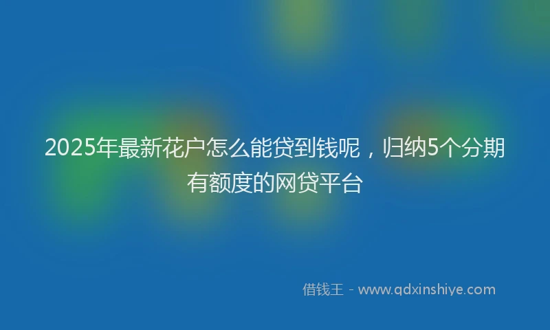2025年最新花户怎么能贷到钱呢，归纳5个分期有额度的网贷平台