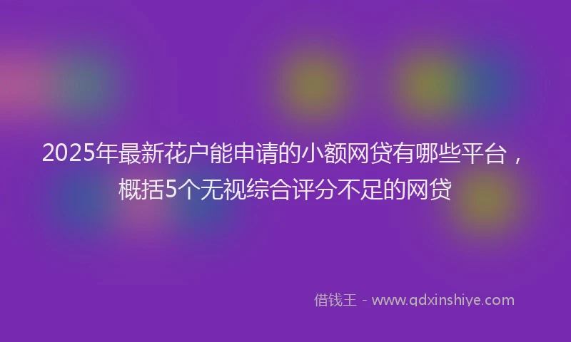 2025年最新花户能申请的小额网贷有哪些平台，概括5个无视综合评分不足的网贷