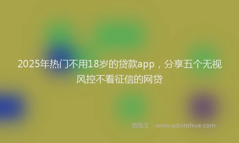 2025年热门不用18岁的贷款app，分享五个无视风控不看征信的网贷