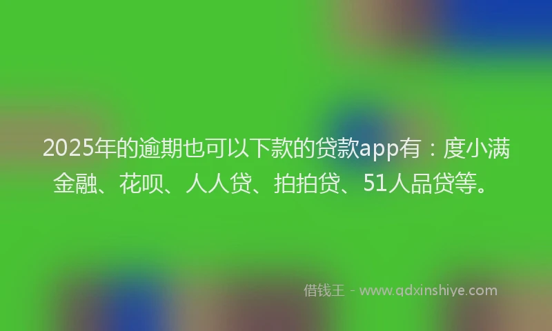 2025年的逾期也可以下款的贷款app有：度小满金融、花呗、人人贷、拍拍贷、51人品贷等。