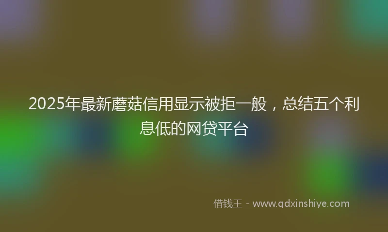 2025年最新蘑菇信用显示被拒一般，总结五个利息低的网贷平台