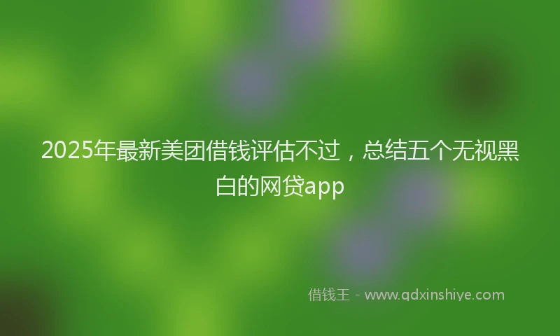 2025年最新美团借钱评估不过，总结五个无视黑白的网贷app