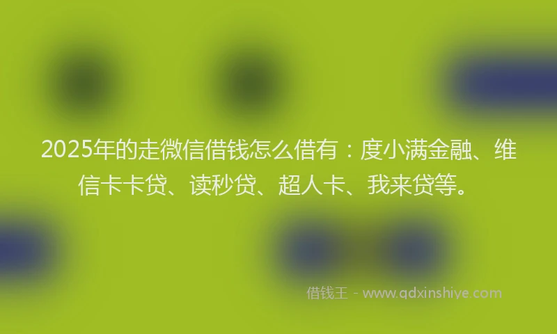 2025年的走微信借钱怎么借有：度小满金融、维信卡卡贷、读秒贷、超人卡、我来贷等。