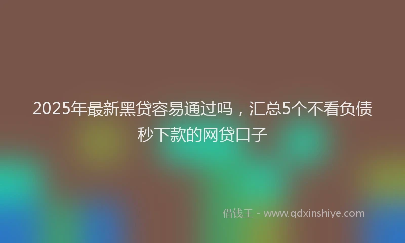 2025年最新黑贷容易通过吗，汇总5个不看负债秒下款的网贷口子