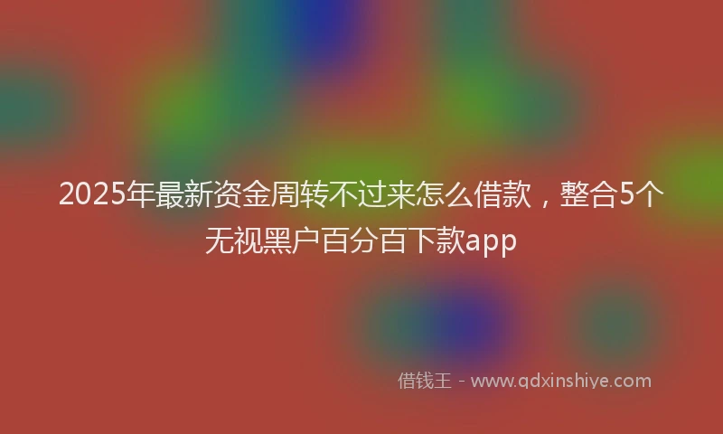 2025年最新资金周转不过来怎么借款，整合5个无视黑户百分百下款app