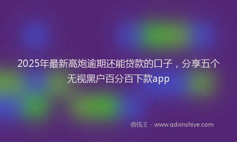 2025年最新高炮逾期还能贷款的口子，分享五个无视黑户百分百下款app