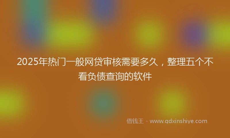 2025年热门一般网贷审核需要多久，整理五个不看负债查询的软件