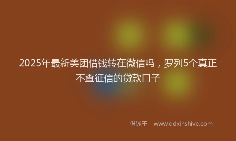 2025年最新美团借钱转在微信吗，罗列5个真正不查征信的贷款口子