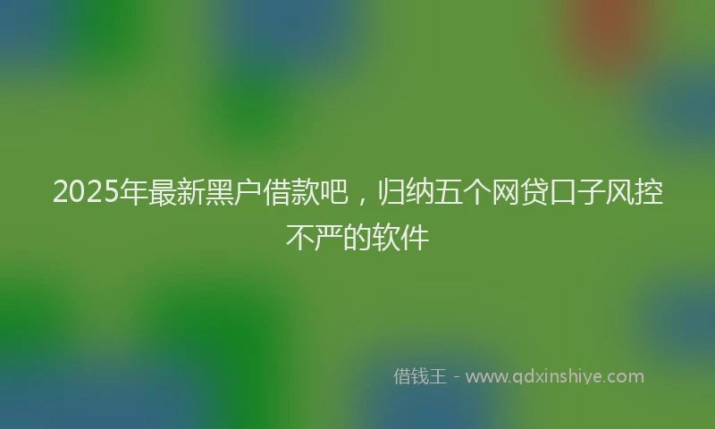2025年最新黑户借款吧，归纳五个网贷口子风控不严的软件