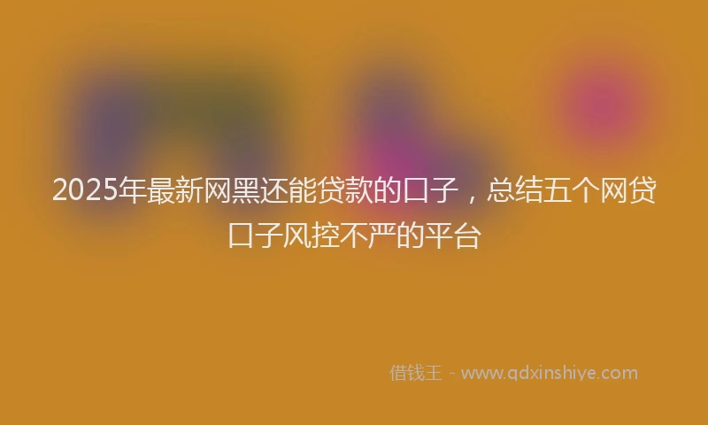 2025年最新网黑还能贷款的口子，总结五个网贷口子风控不严的平台