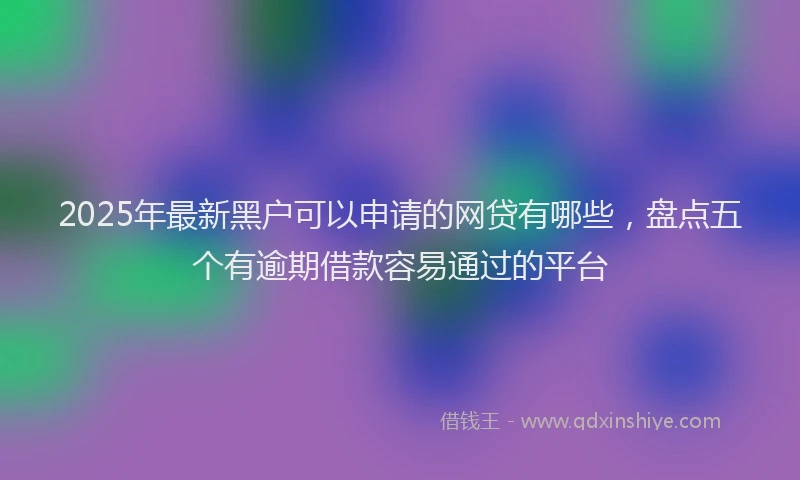 2025年最新黑户可以申请的网贷有哪些，盘点五个有逾期借款容易通过的平台