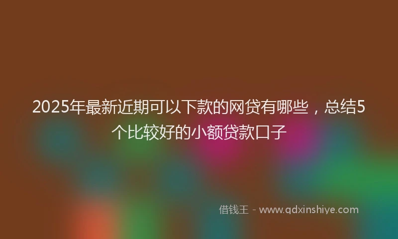 2025年最新近期可以下款的网贷有哪些，总结5个比较好的小额贷款口子