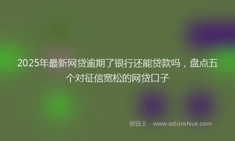 2025年最新网贷逾期了银行还能贷款吗，盘点五个对征信宽松的网贷口子