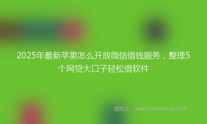 2025年最新苹果怎么开放微信借钱服务，整理5个网贷大口子轻松借软件