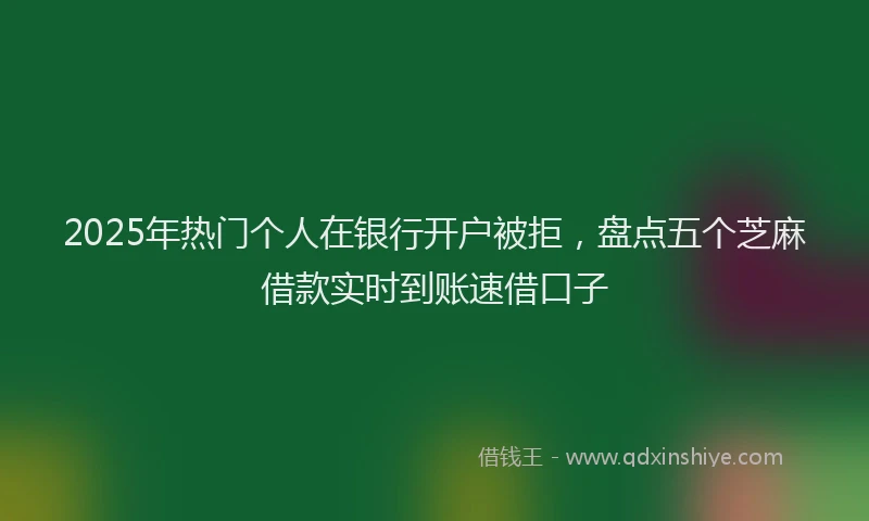 2025年热门个人在银行开户被拒，盘点五个芝麻借款实时到账速借口子