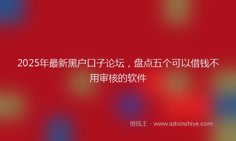 2025年最新黑户口子论坛，盘点五个可以借钱不用审核的软件